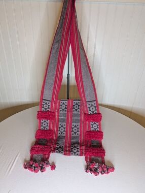 Handwoven Red and Black Boho Aztec Pattern Shoulder Bag